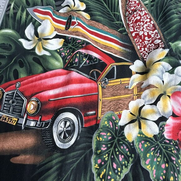 Shannon Marie Hawaii Women's Leafy Print Square Neck Mini Dress Black Large - Picture 3 of 8